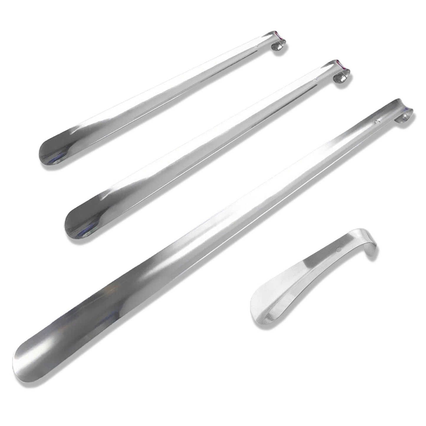 Professional Curved Metal Shoe Horn with Long Stainless Steel Handle