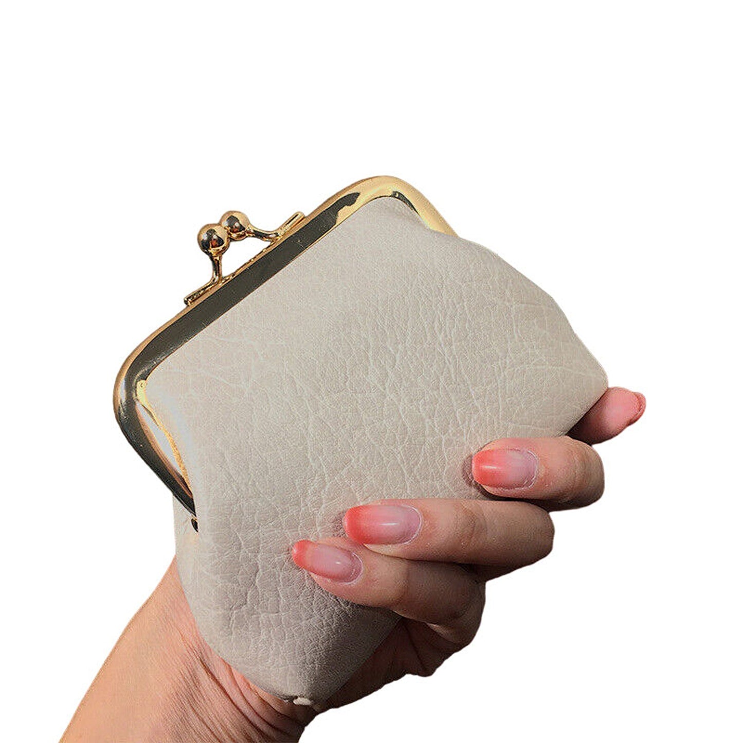 Small Leather Cosmetic Bag for Coin and Lipstick Storage