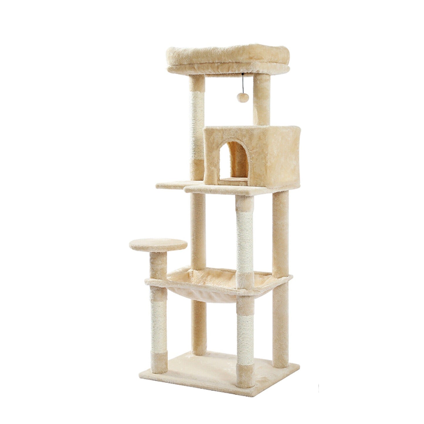 143cm Cats Condo House Cat Tree Tower with Scratching Post and Toys