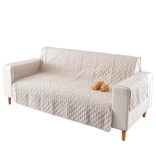 Beige Quilted Couch Covers Lounge Slipcover Seater Pet Sofa Protector Cover