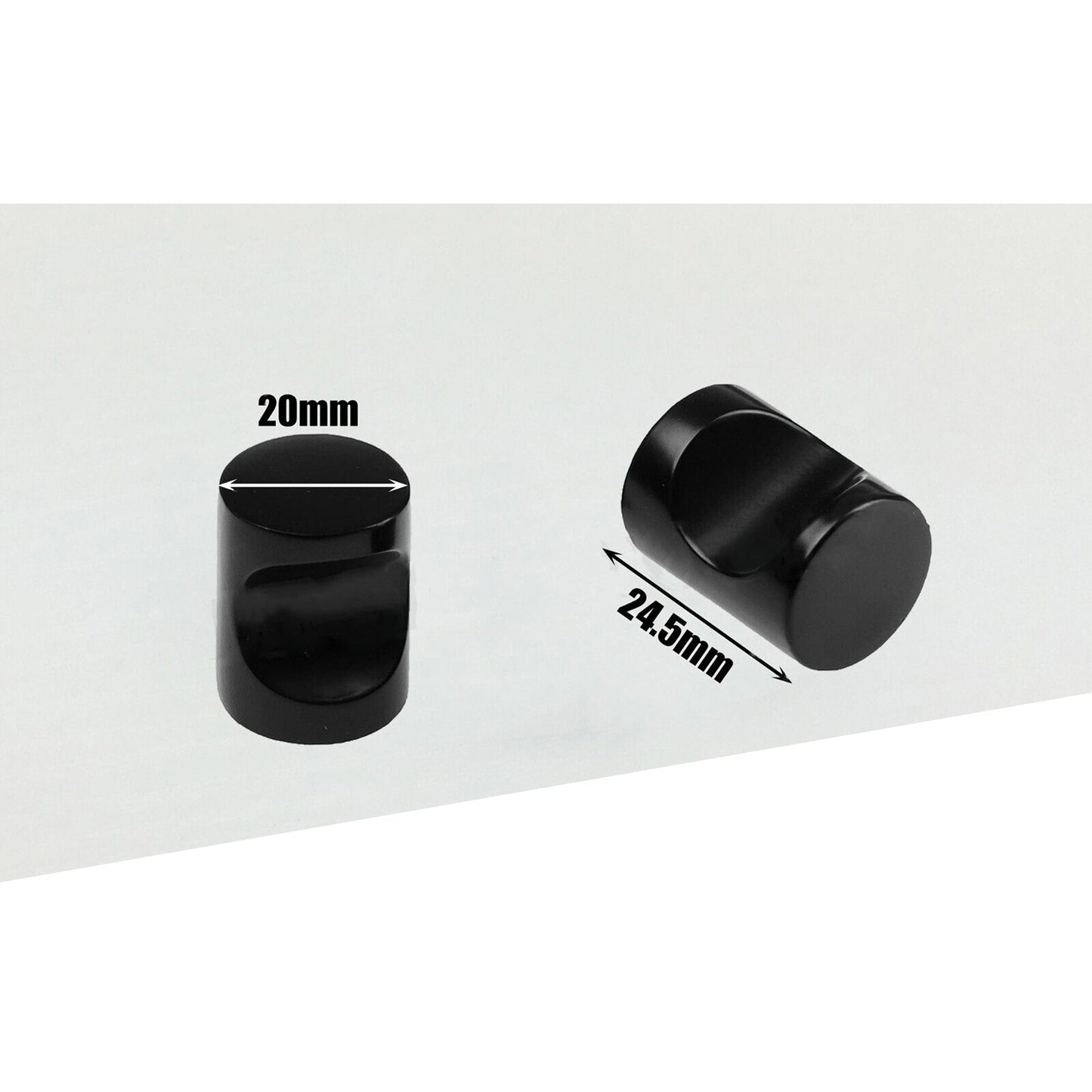 Notched Style 20 x 24.5mm Black Cabinet Door Handles Knobs for Kitchen
