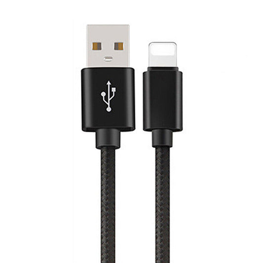 Black Fast Charging Nylon Micro USB Cable for iOS iPhone