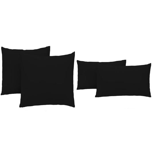 Black 2 Pack Standard European Queen King Pillow Cases