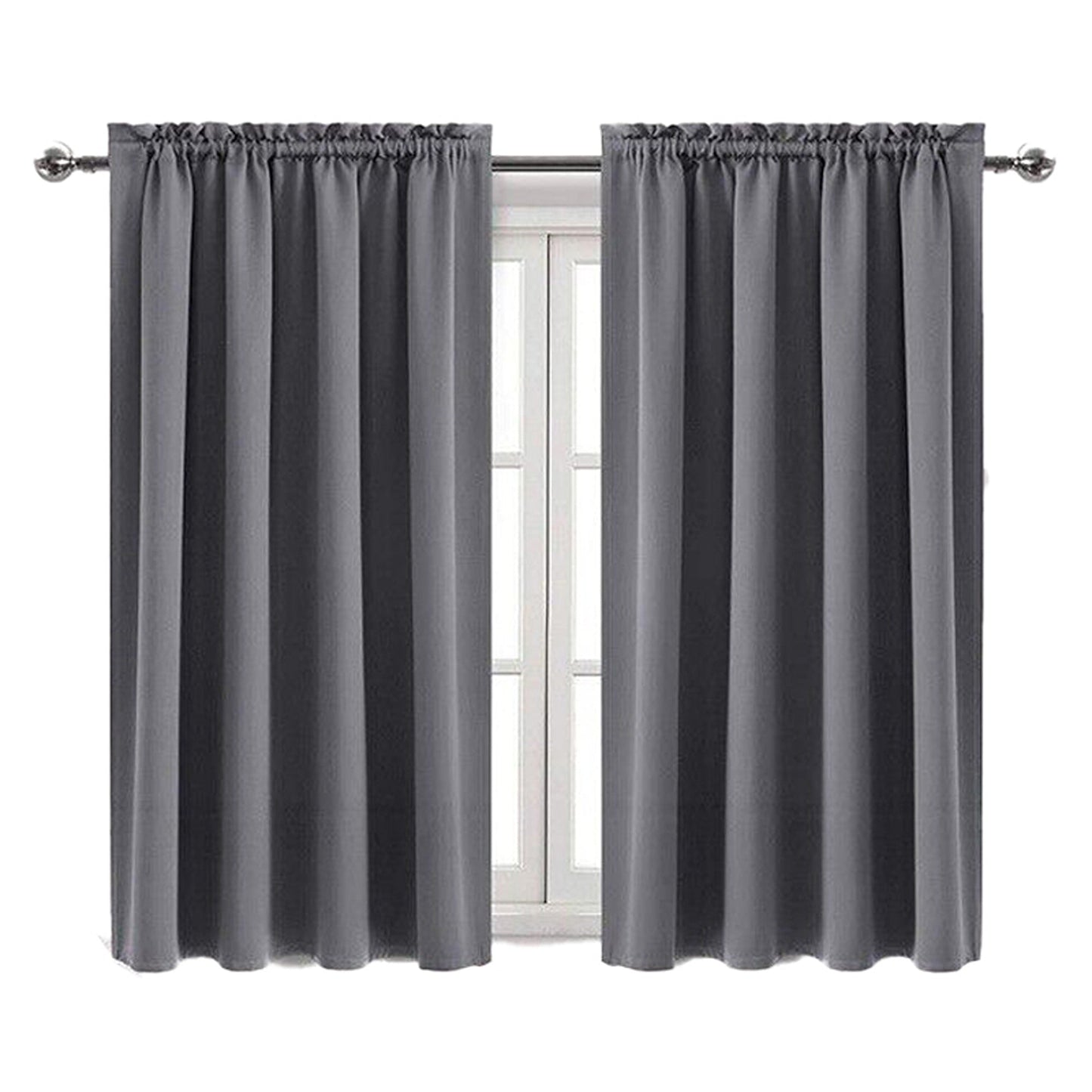 Gray Thermal Insulated Blackout Curtains with Pinch Pleat