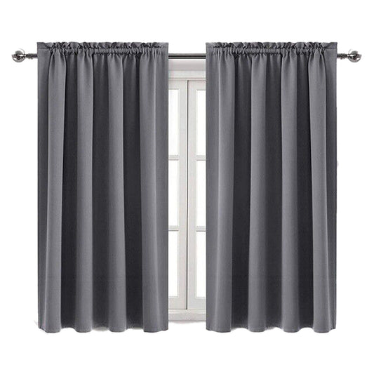 Gray Thermal Insulated Blackout Curtains with Pinch Pleat
