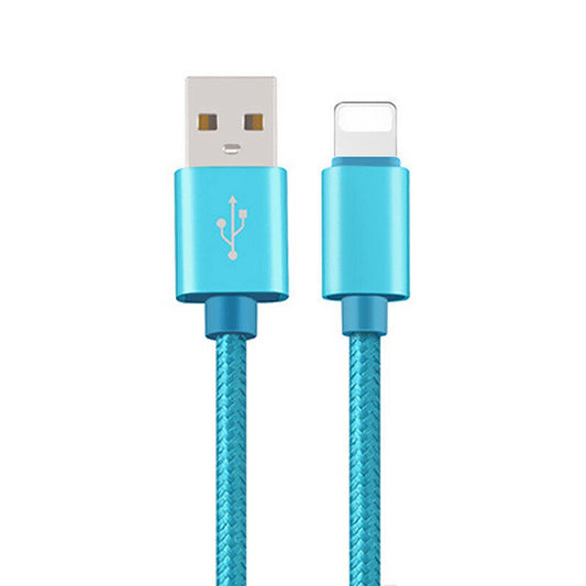 Blue Fast Charging Nylon Micro USB Cable for iOS iPhone
