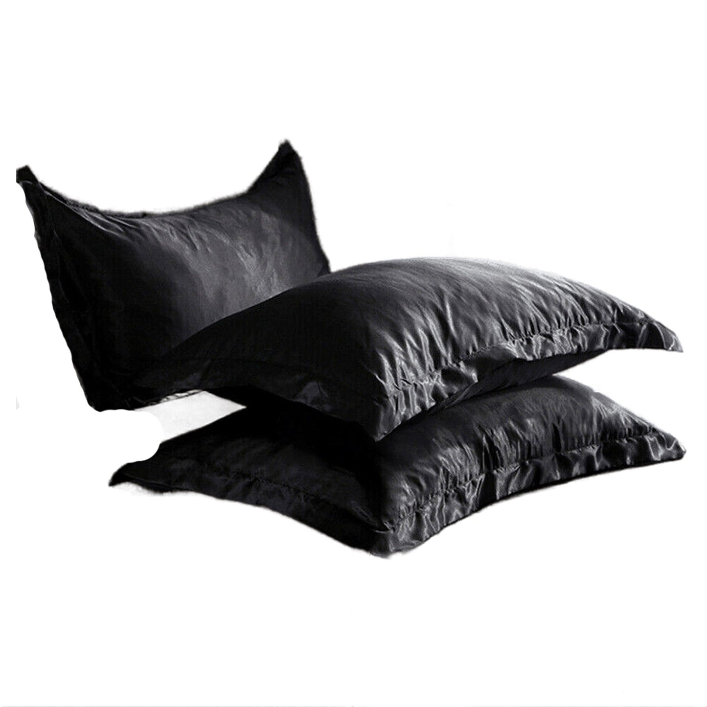 2pcs Silk Satin Bedding Pillowcases Smooth Soft Standard Cover