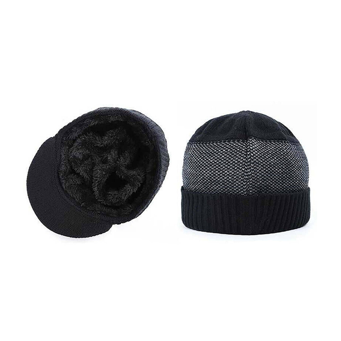Men and Women Winter Beanie Hat and Scarf Set Fleece Warm Snow Ski Cap