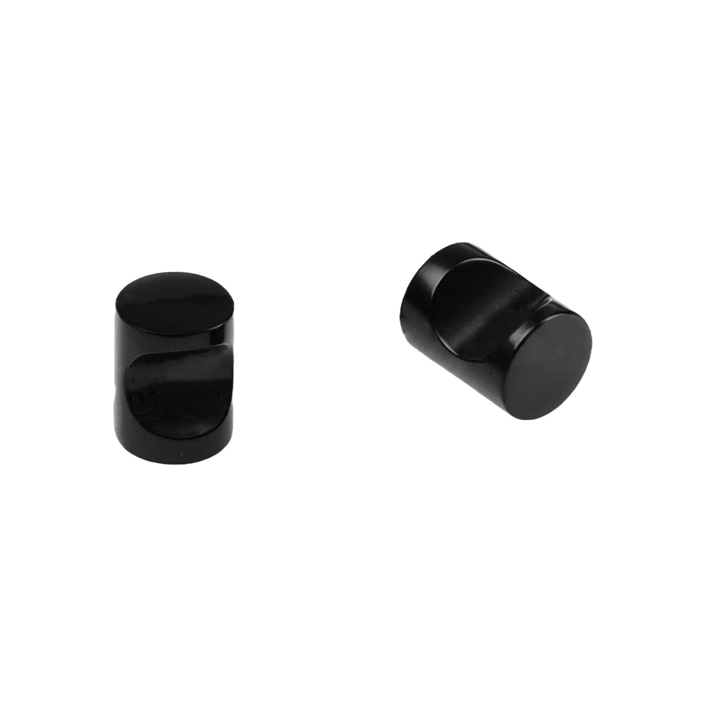 Notched Style 20 x 24.5mm Black Cabinet Door Handles Knobs for Kitchen