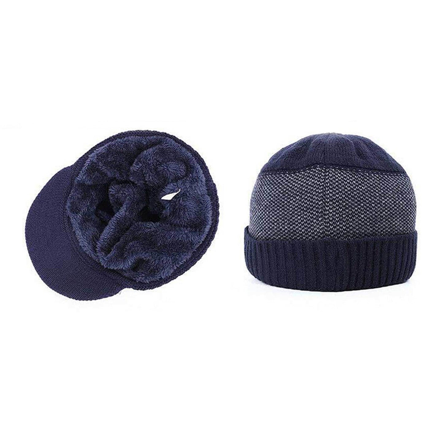 Men and Women Winter Beanie Hat and Scarf Set Fleece Warm Snow Ski Cap