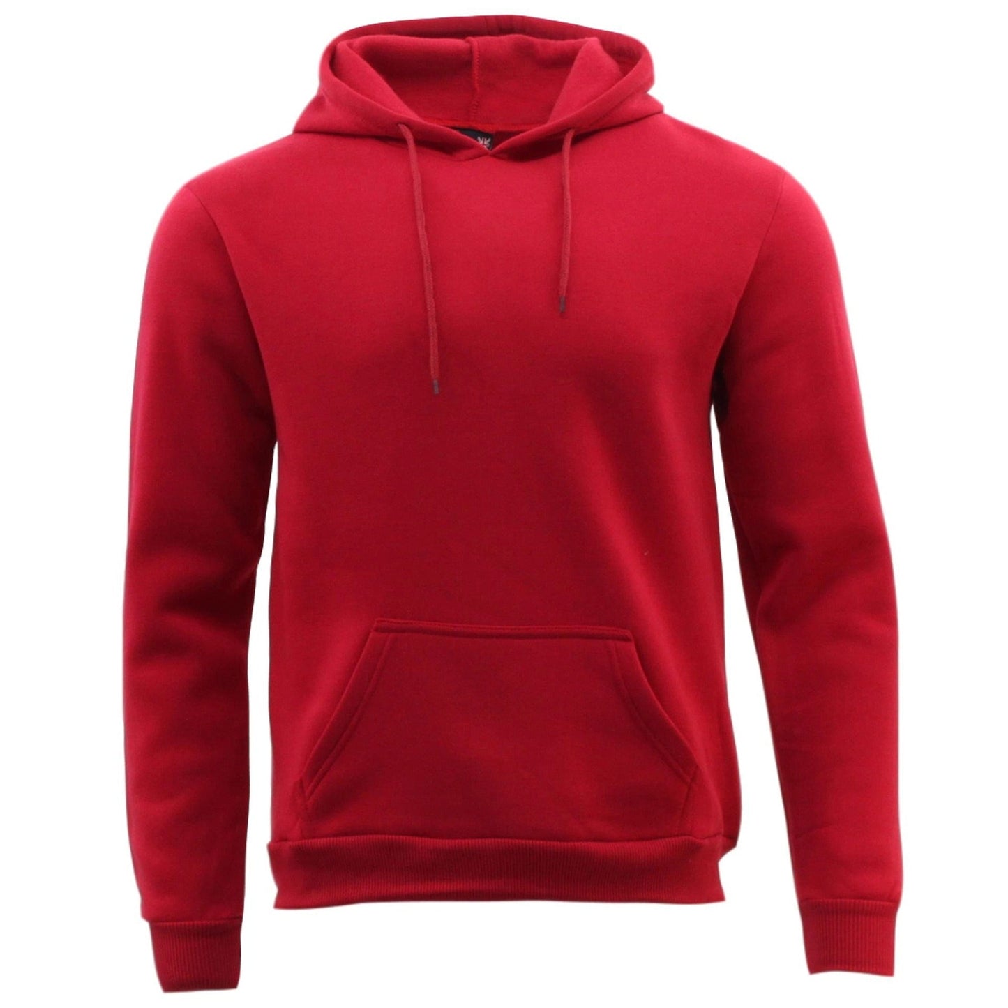 Red Unisex Adult Basic Plain Hoodie Men Pullover Sweater