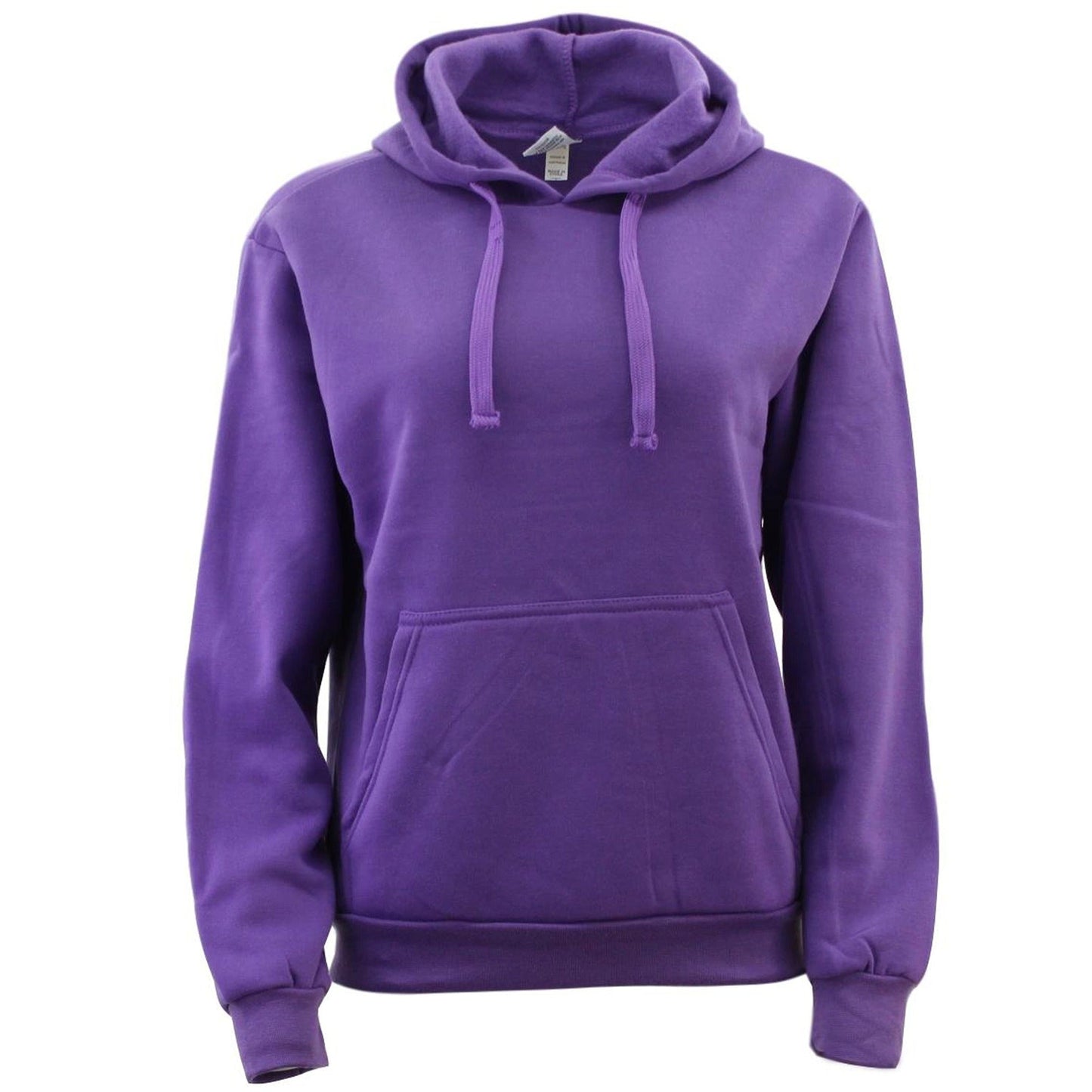 Purple Unisex Adult Basic Plain Hoodie Men Pullover Sweater