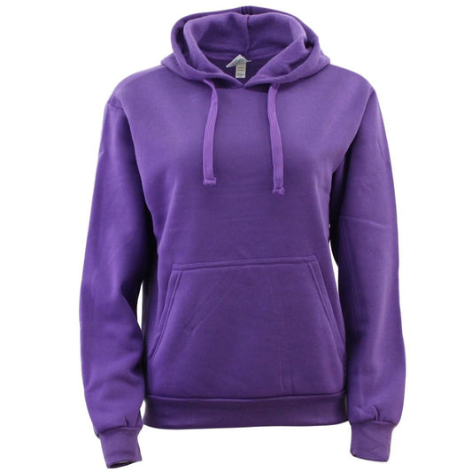 Purple Unisex Adult Basic Plain Hoodie Men Pullover Sweater