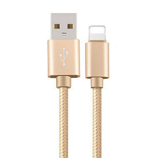 Gold Fast Charging Nylon Micro USB Cable for iOS iPhone