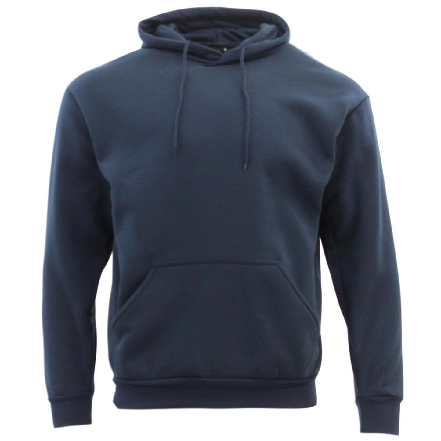 Navy Unisex Adult Basic Plain Hoodie Men Pullover Sweater