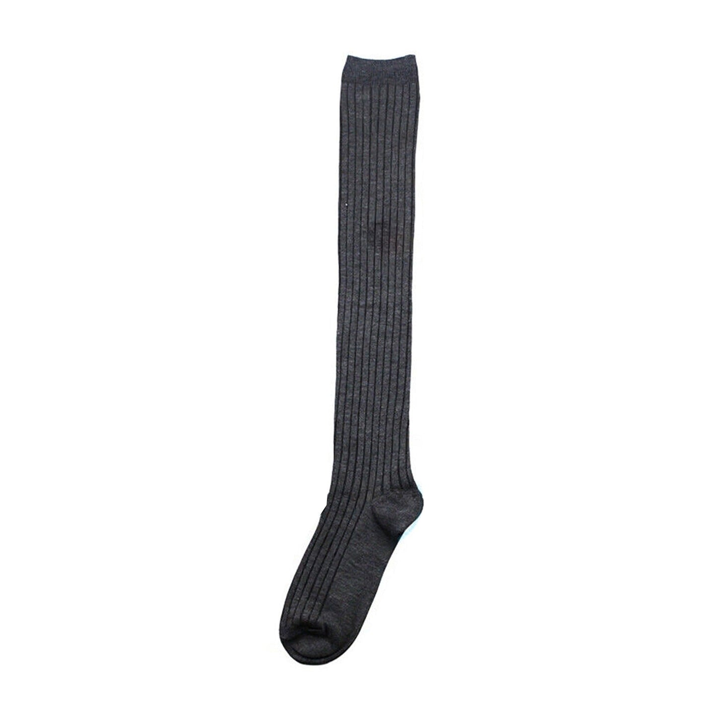 Women Thigh High Socks Solid Color Over Knee Long Cable Knit