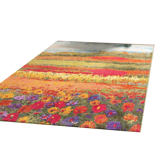 Youth Flower Design Large Soft Shaggy Easy Clean Area Rug