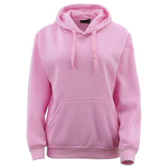 Light Pink Unisex Adult Basic Plain Hoodie Men Pullover Sweater