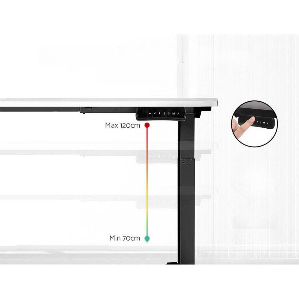 Standing Desk Electric Adjustable Sit Stand Desks Black White 140cm