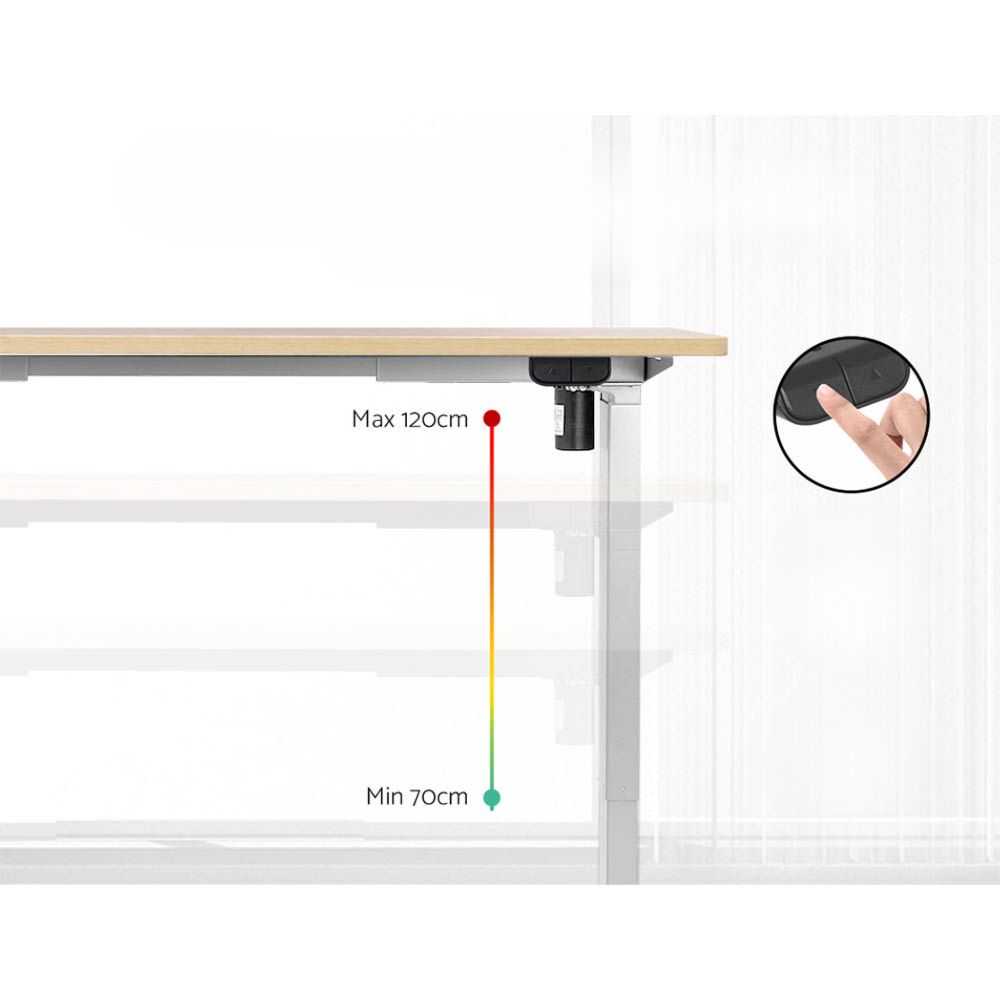 Electric Standing Desk Motorised Adjustable Sit Stand Desks White Oak