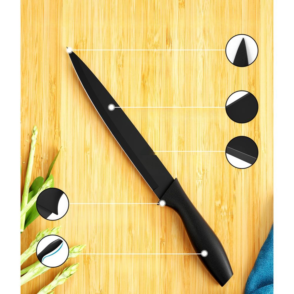 17PCS Kitchen Knife Set Stainless Steel Non-stick with Sharpener