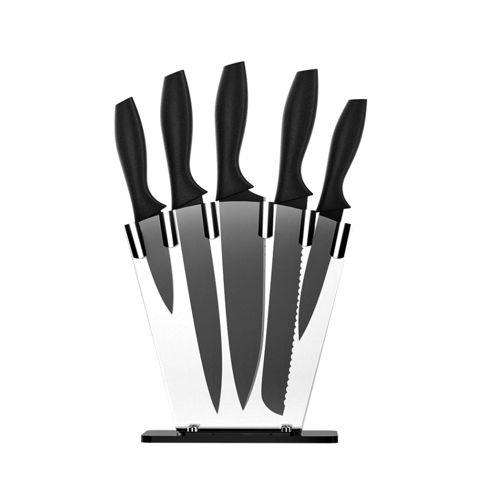7PCS Kitchen Knife Set Stainless Steel Non-stick with Sharpener