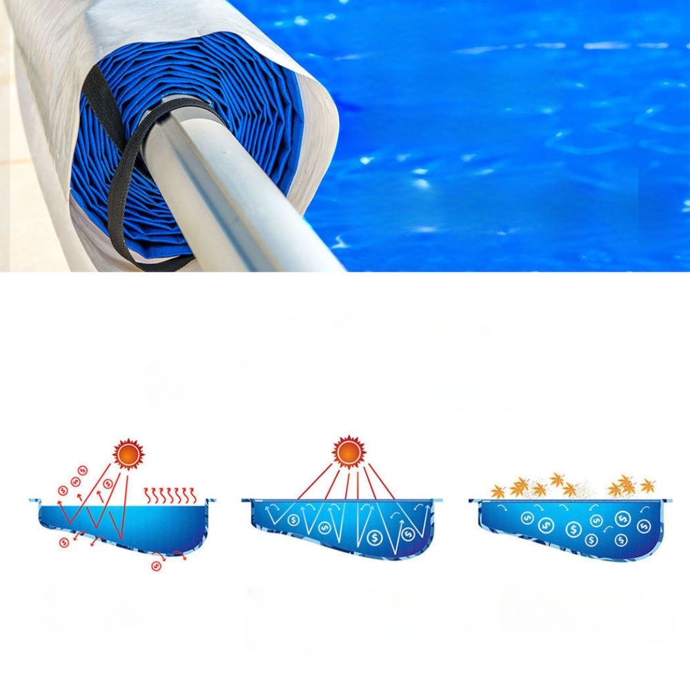 Solar Swimming Pool Cover Pools Roller Wheel Blanket 500 Micron 6.5X3M