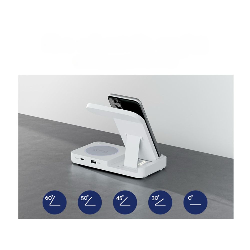 4-in-1 Wireless Charger Dock Fast Charging for Phone White