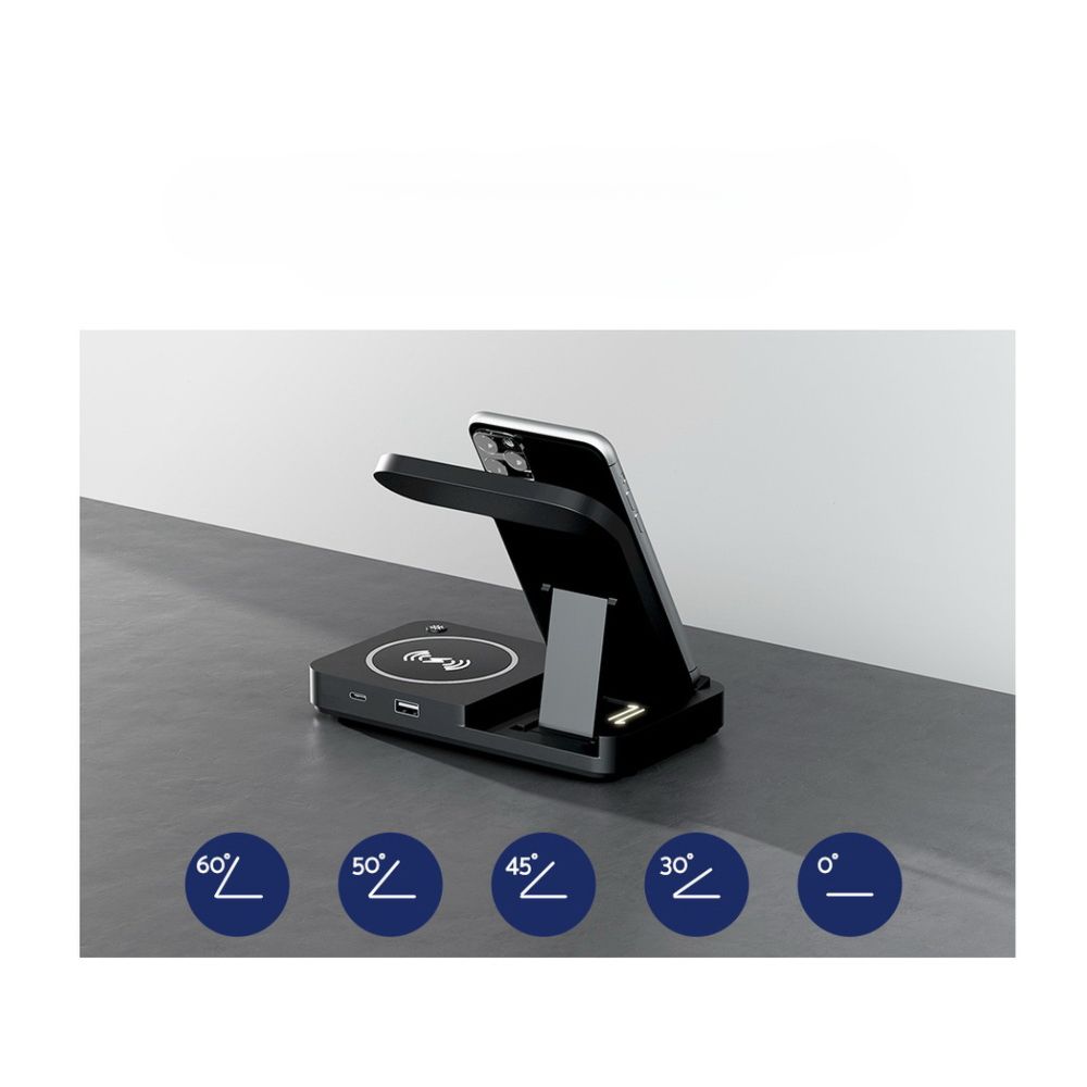 4-in-1 Wireless Charger Station Fast Charging for Phone Black