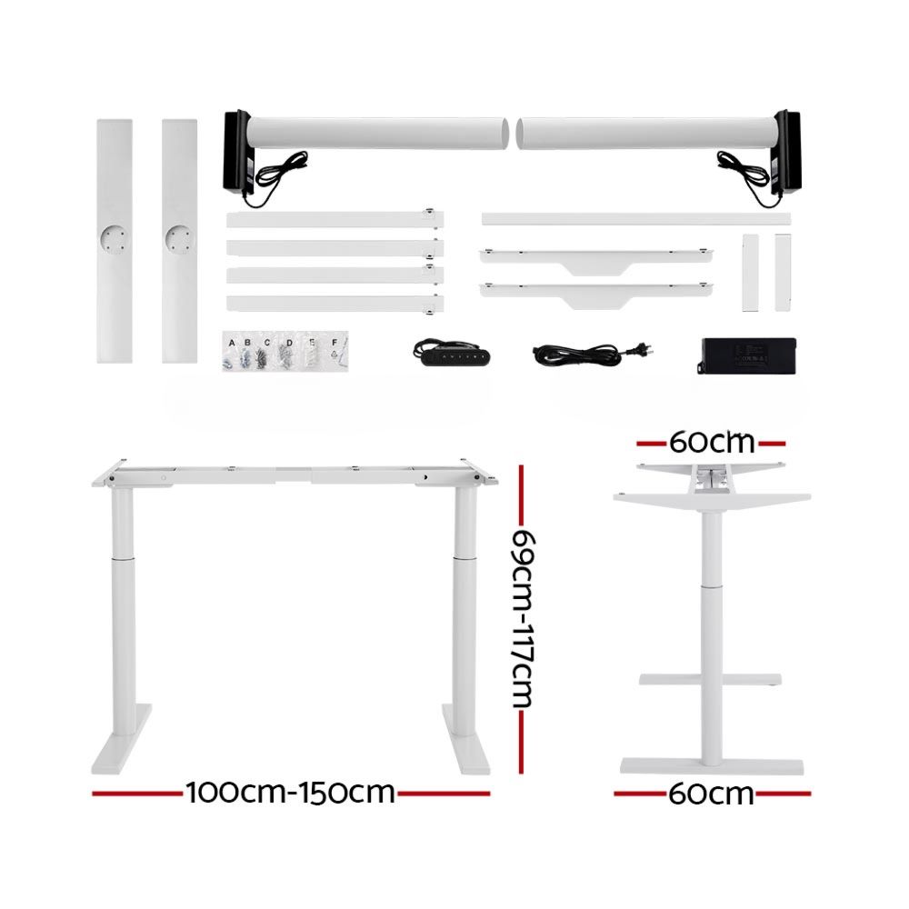 Standing Desk Height Adjustable Sit Stand Desks White 140cm
