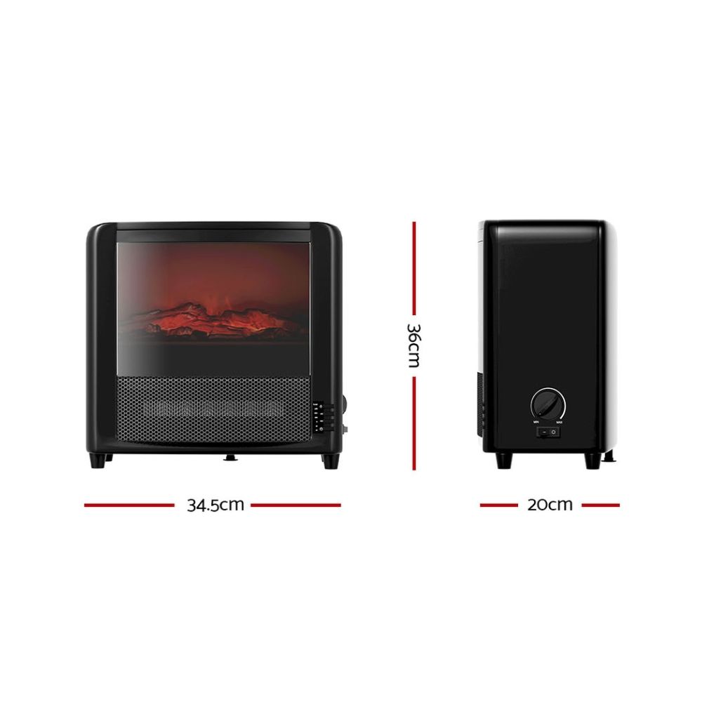 Electric Fireplace 3D Flame Effect Timer Portable Indoor Heater 2000W
