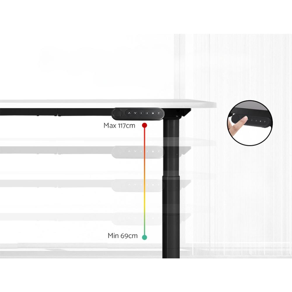 Standing Desk Adjustable Sit Stand Desks Black White 140cm