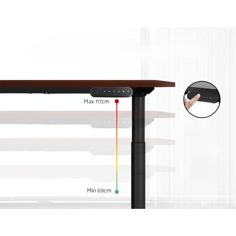 Standing Desk Adjustable Sit Stand Desks Black Walnut 140cm