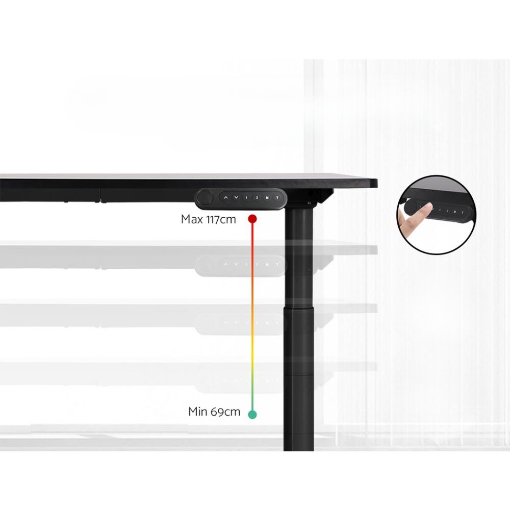 Standing Desk Height Adjustable Sit Stand Desks Black 140cm