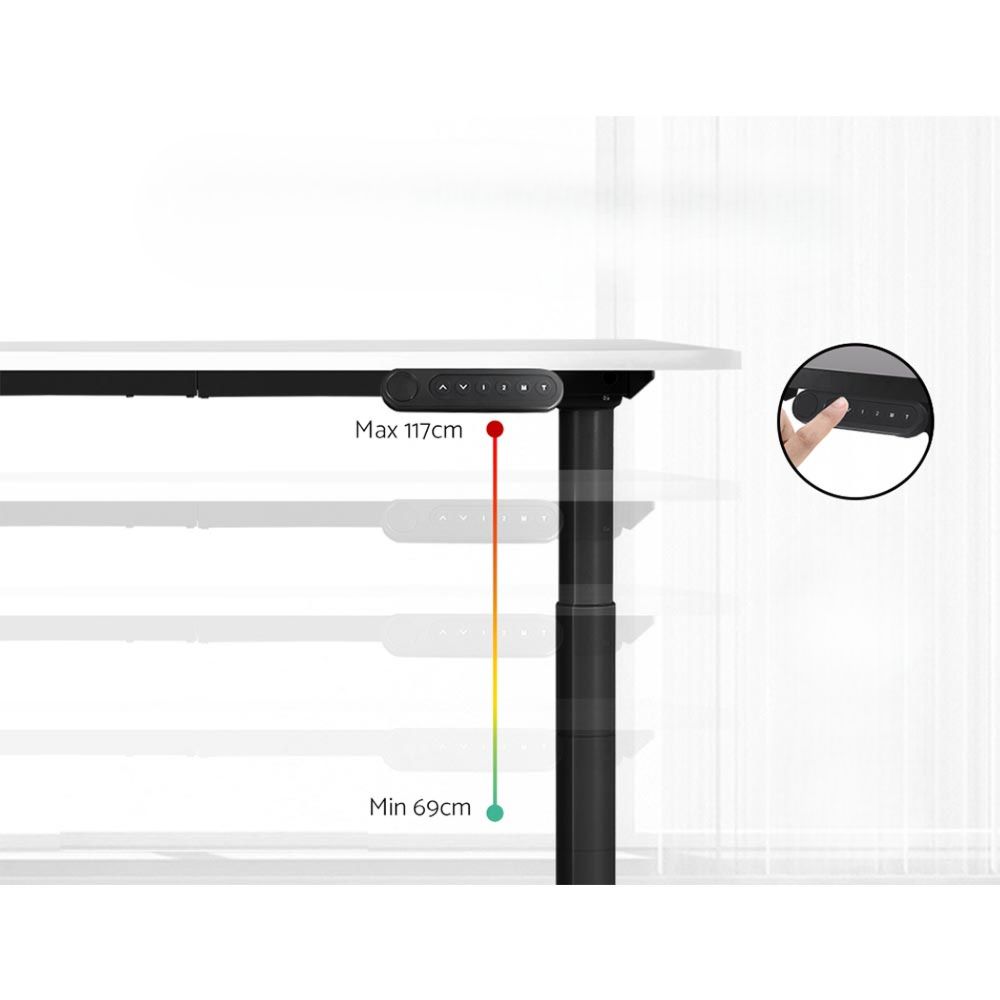 Standing Desk Motorised Adjustable Sit Stand Desks Black White