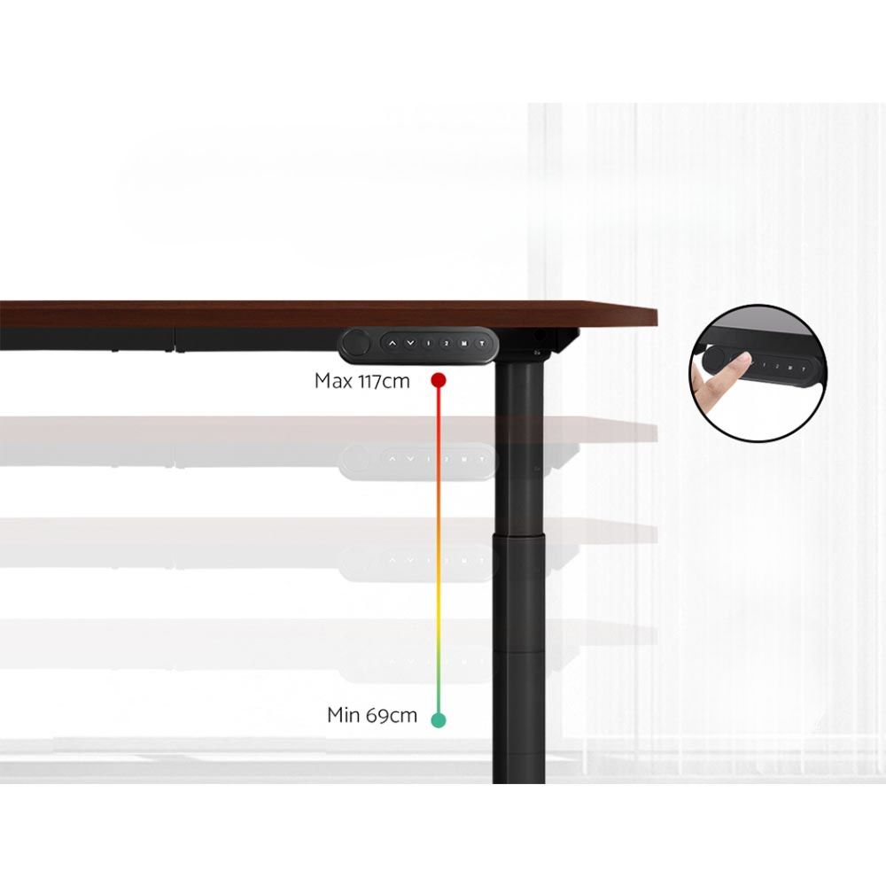 Standing Desk Motorised Adjustable Sit Stand Desks Black Walnut