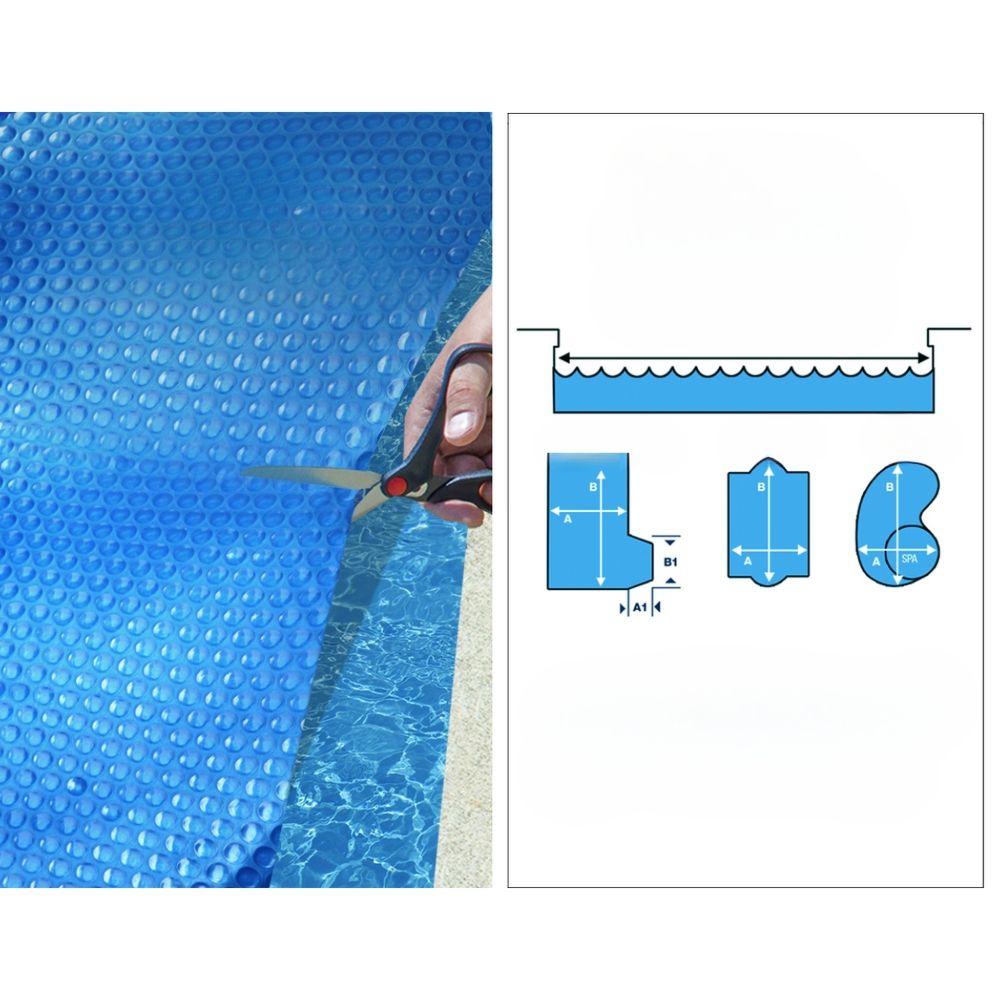 Swimming Pool Cover Roller 400 Micron Solar Blanket Outdoor 6.5M x 3M