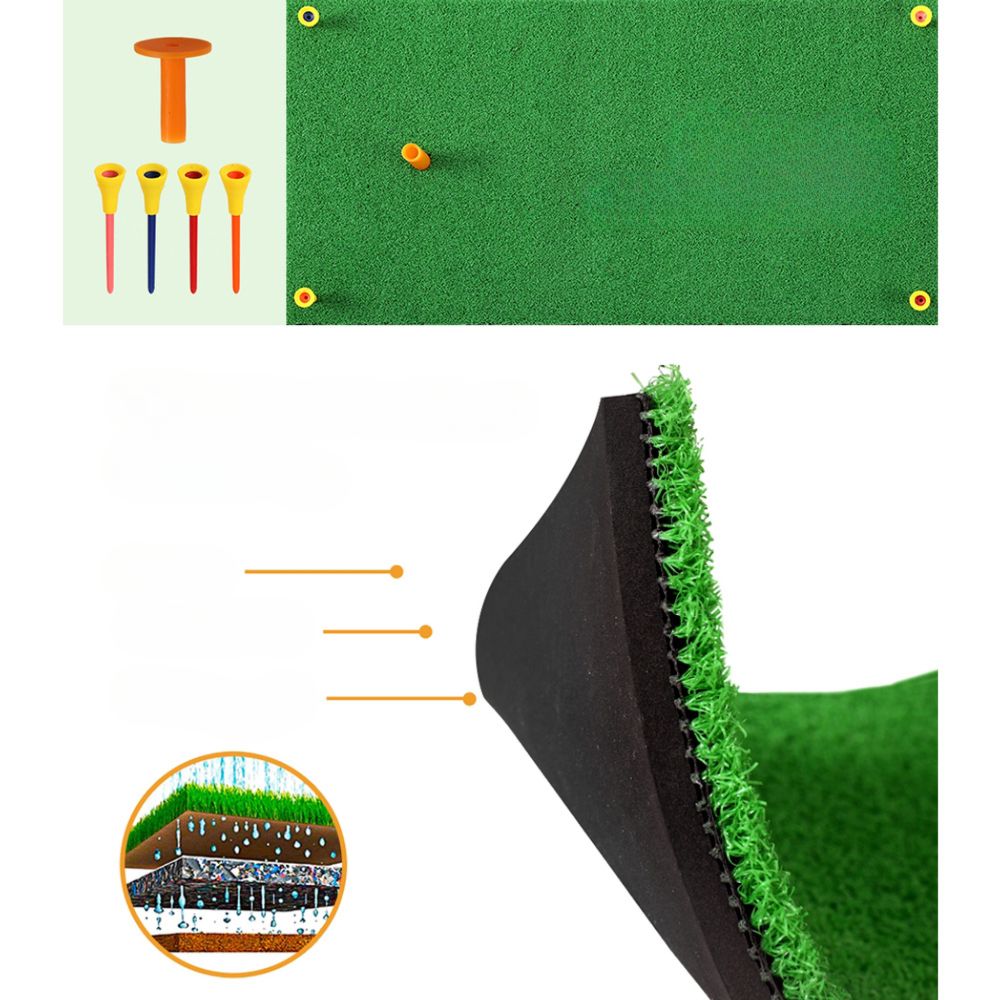 Golf Hitting Mat Portable Practice Training Aid - 60x30cm