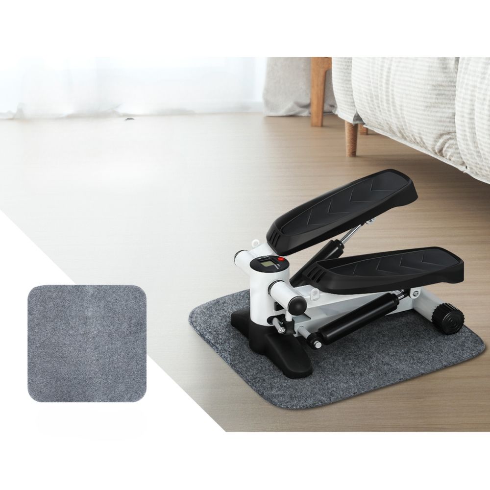 Folding Pedal Mini Stepper with Resistance Rope Mat Aerobic Trainer - Max User Weight 120kg