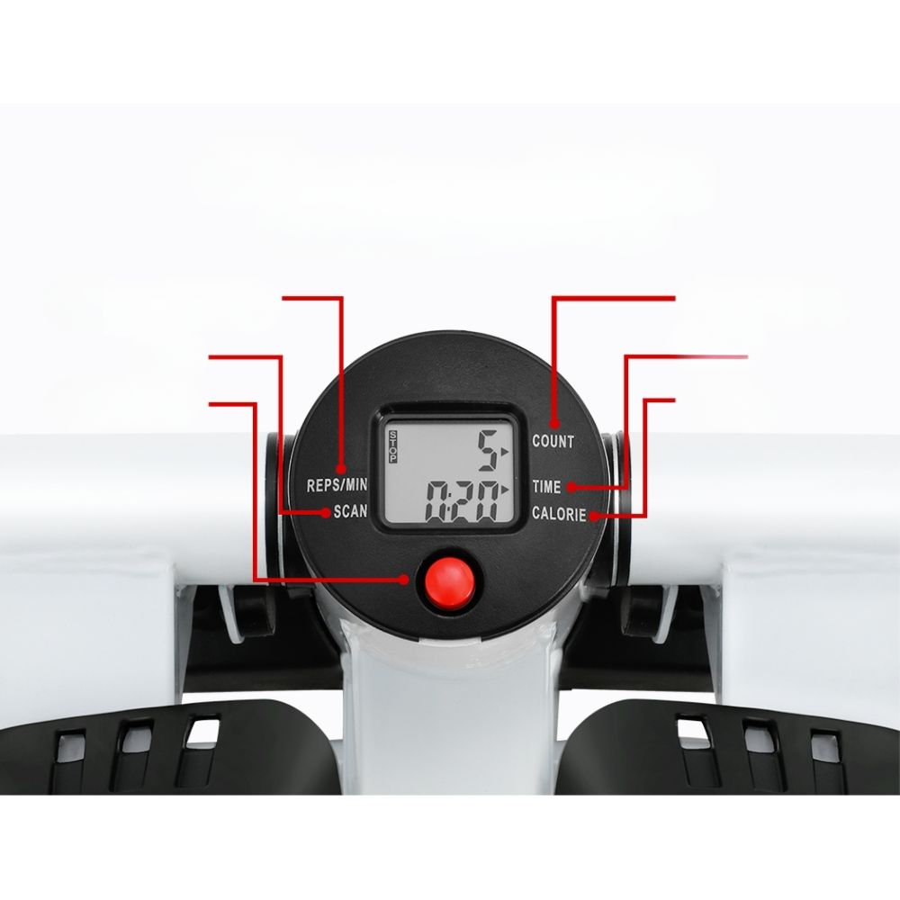 Folding Pedal Mini Stepper with Resistance Rope Mat Aerobic Trainer - Max User Weight 120kg