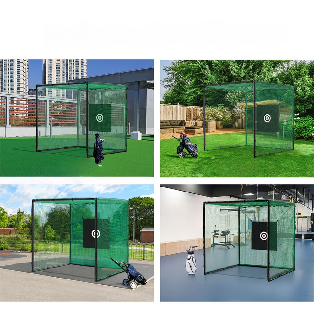 Golf Practice Cage Hitting Net with Steel Frame Football Baseball Training - 3M