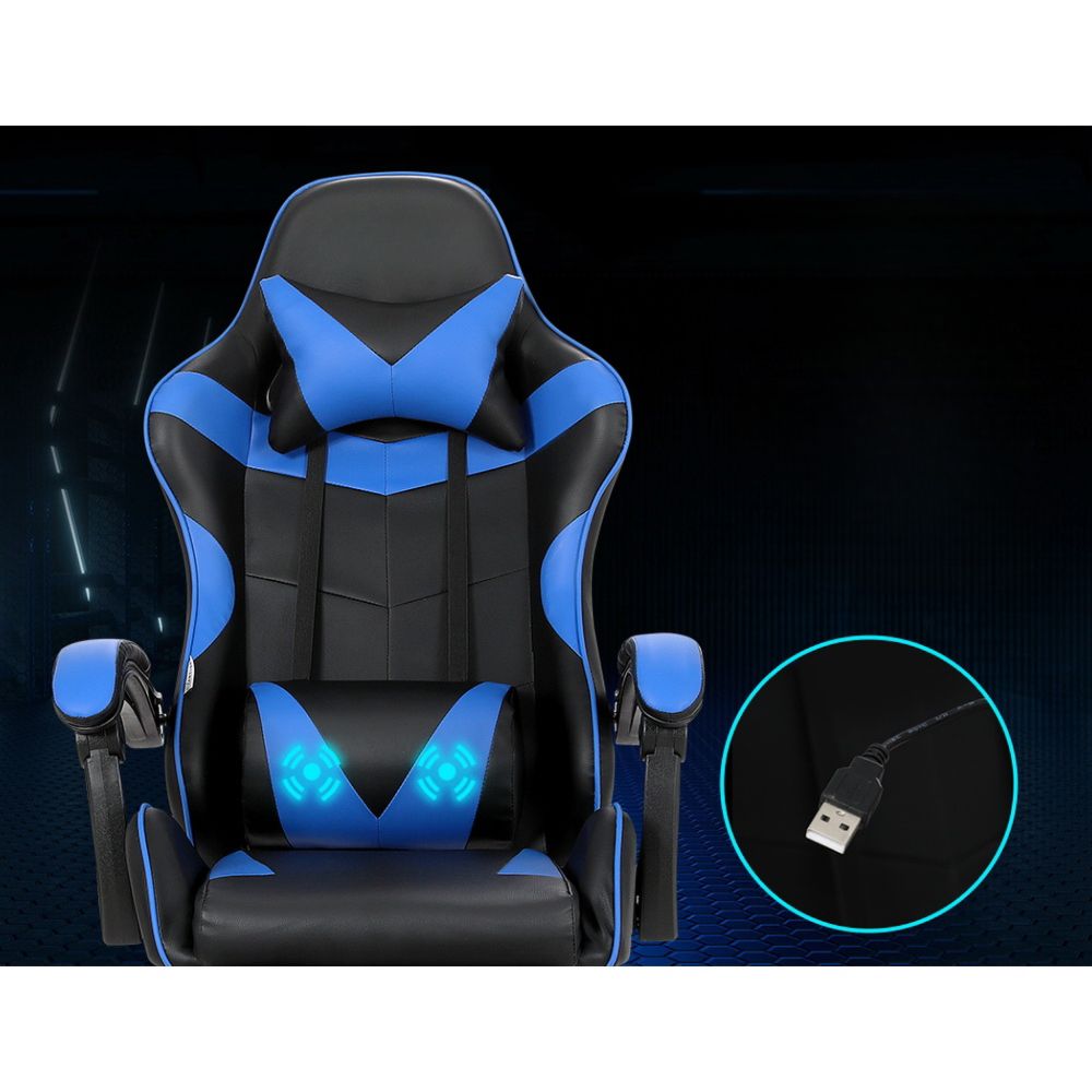 Gaming Chairs Massage Racing Recliner Leather Office Chair Footrest