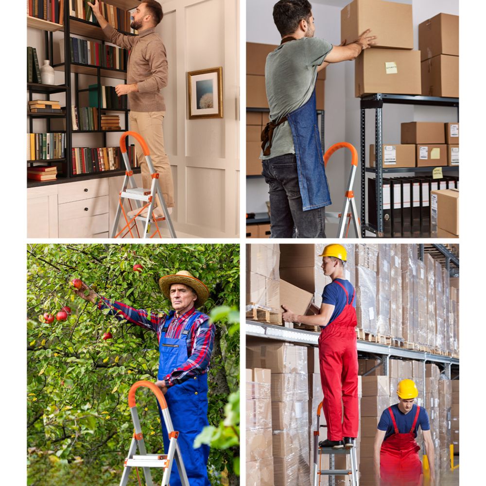 Home Multi-Purpose Ladder Folding Aluminium Non Slip Platform - 3 Steps