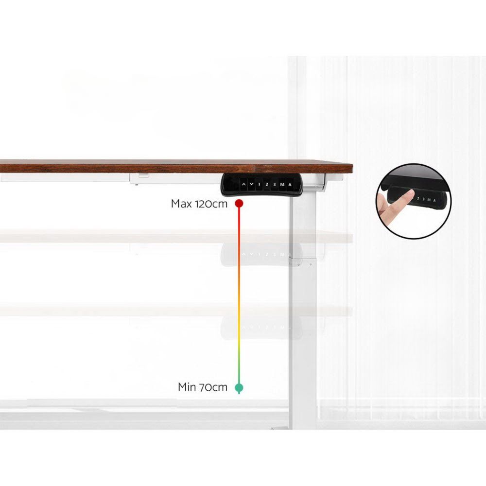 Standing Desk Electric Adjustable Sit Stand Desks White Brown 140cm