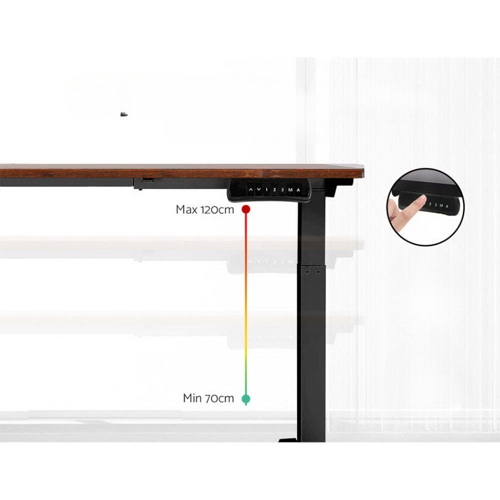 Standing Desk Electric Height Adjustable Sit Stand Desks Black Brown