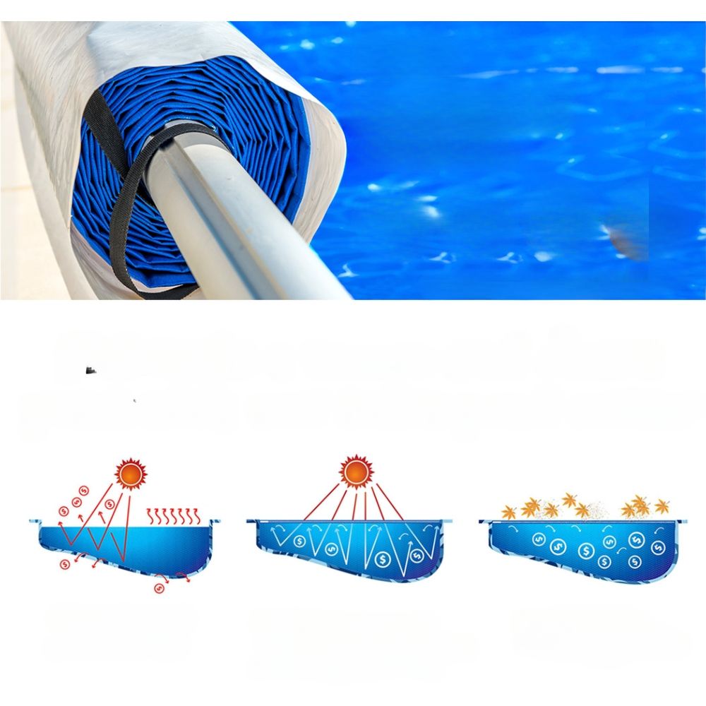 Swimming Pool Cover Roller 500 Micron Solar Blanket Covers 8.5mx4.2m