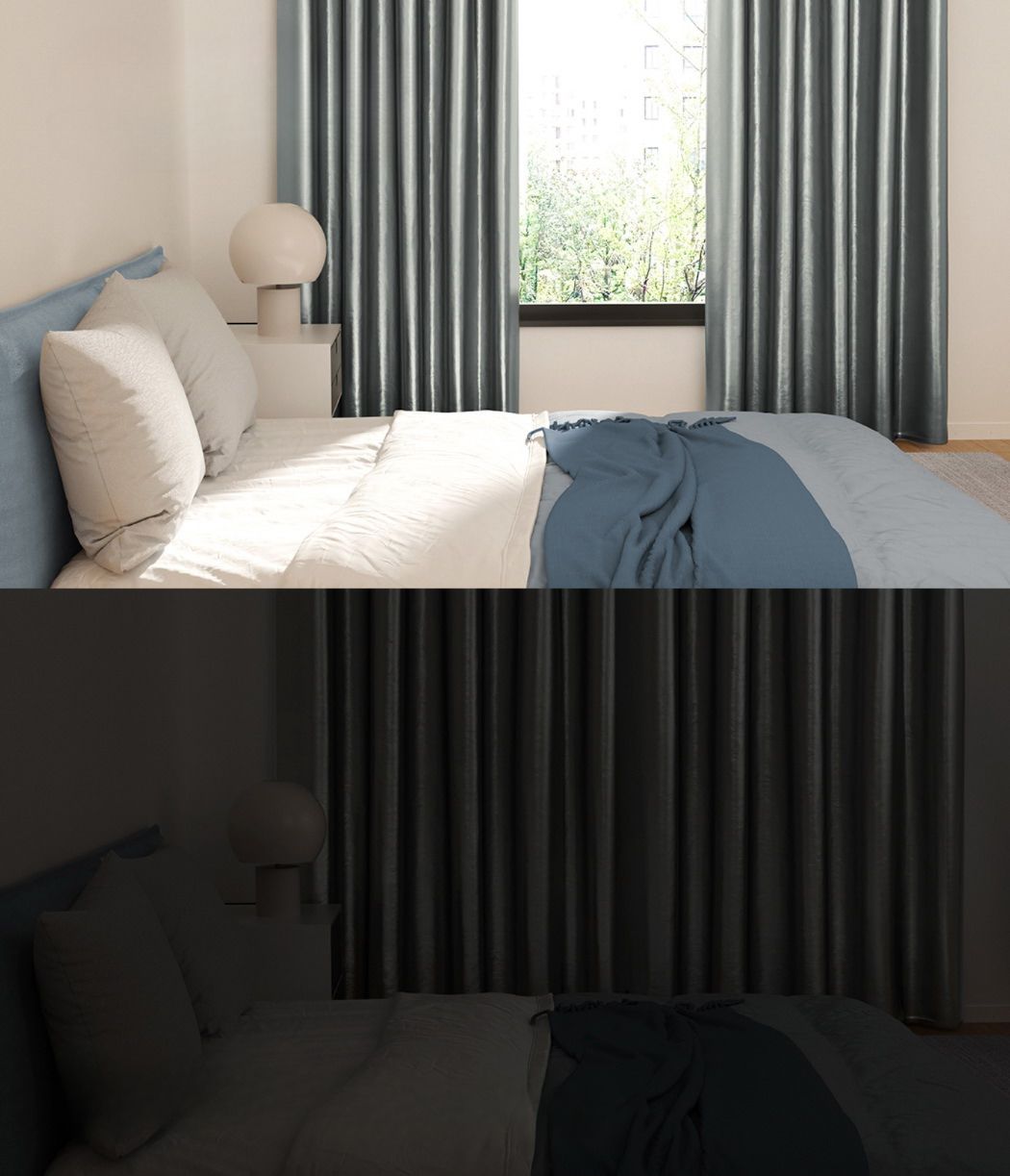 2X Blockout Curtains Blackout Window Curtain Eyelet 300x230cm Grey