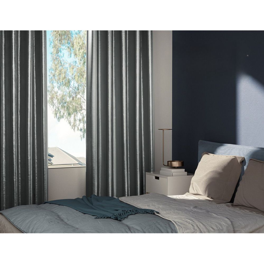 2X Blockout Curtains Blackout Window Curtain Eyelet 300x230cm Grey