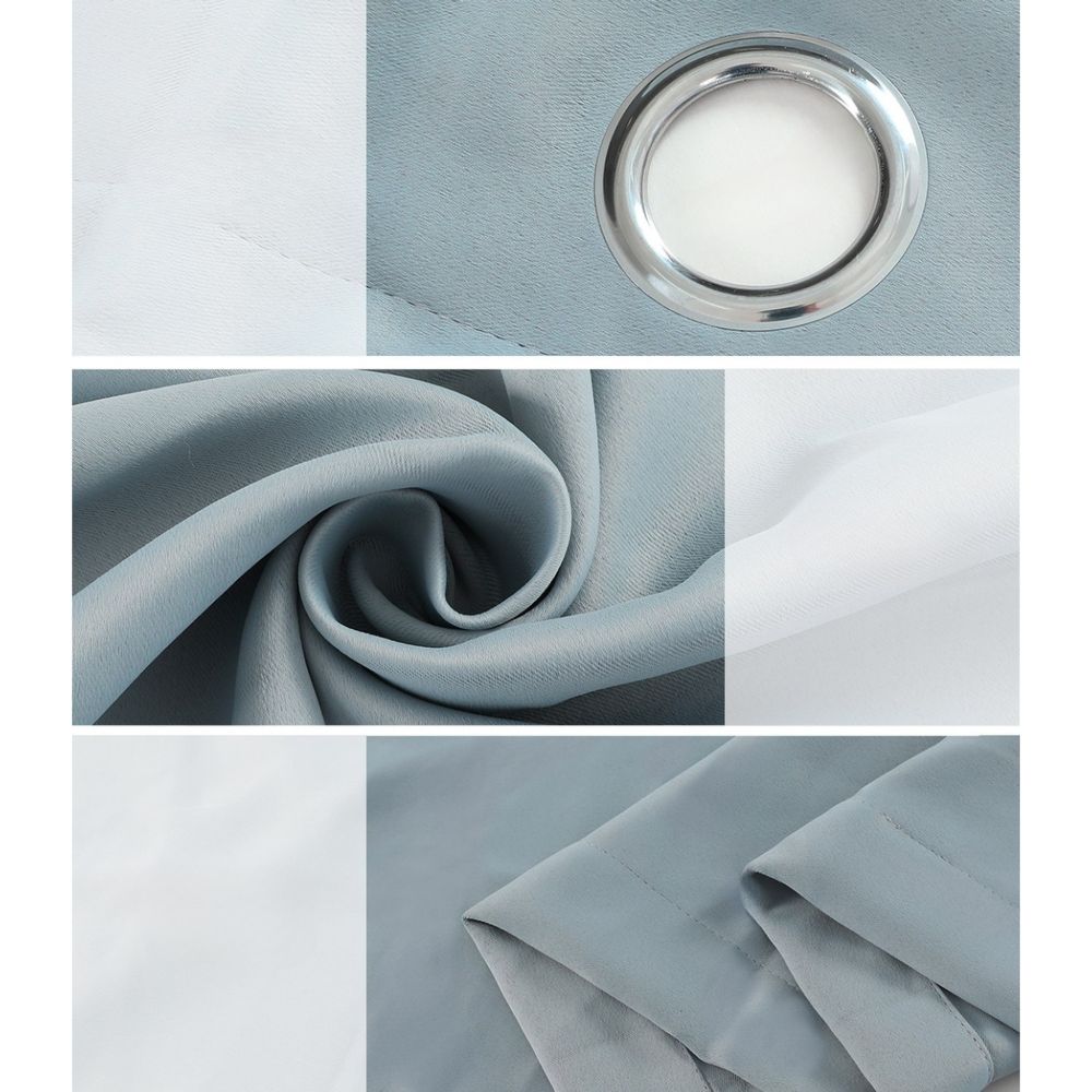 2X Blockout Curtains Blackout Window Curtain Eyelet 140x230cm Grey