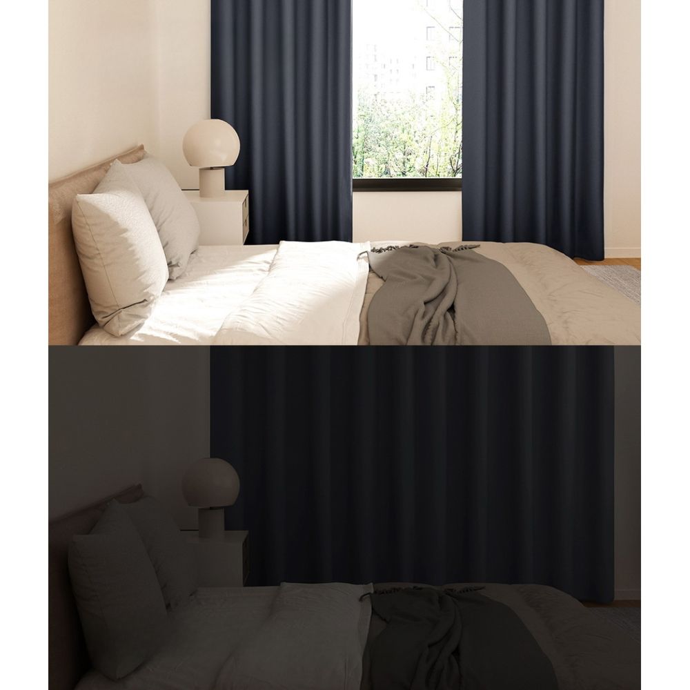 2X Blockout Curtains Blackout Window Curtain Eyelet 300x230cm Charcoal